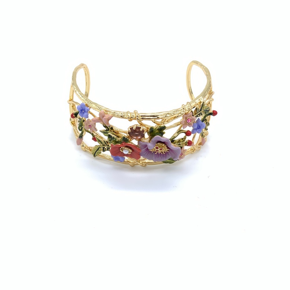 14K Gold Painted Enamel Glazed Bracelet